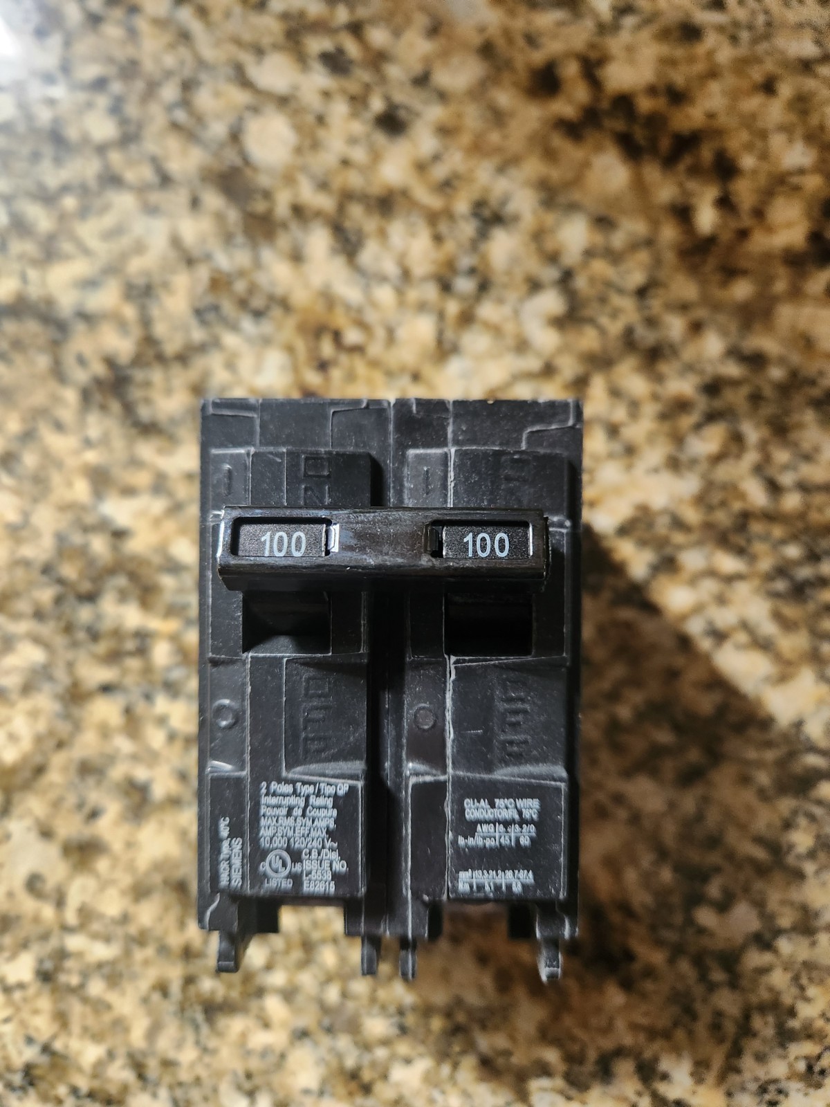 Siemens Q2100 100A 2 Pole 240V Circuit Breaker – Black