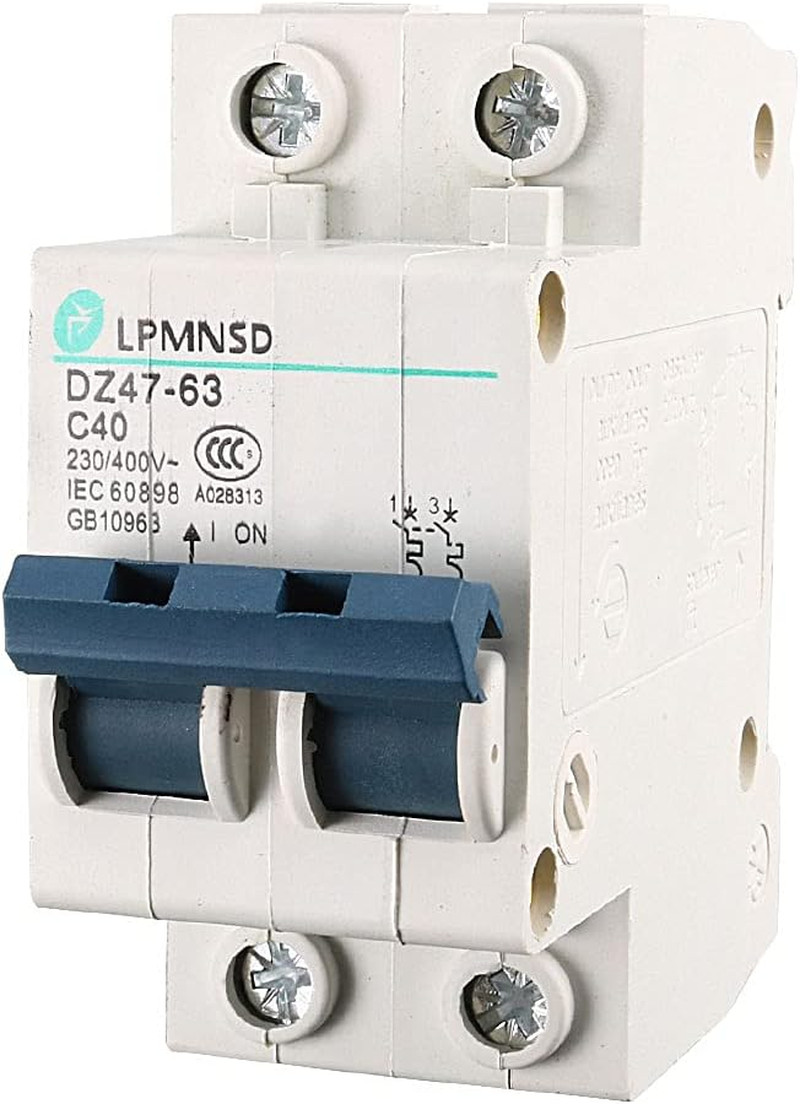 AC 230V/400V 40A ON/OFF Switch Double Pole Mini Circuit Breaker 6000A
