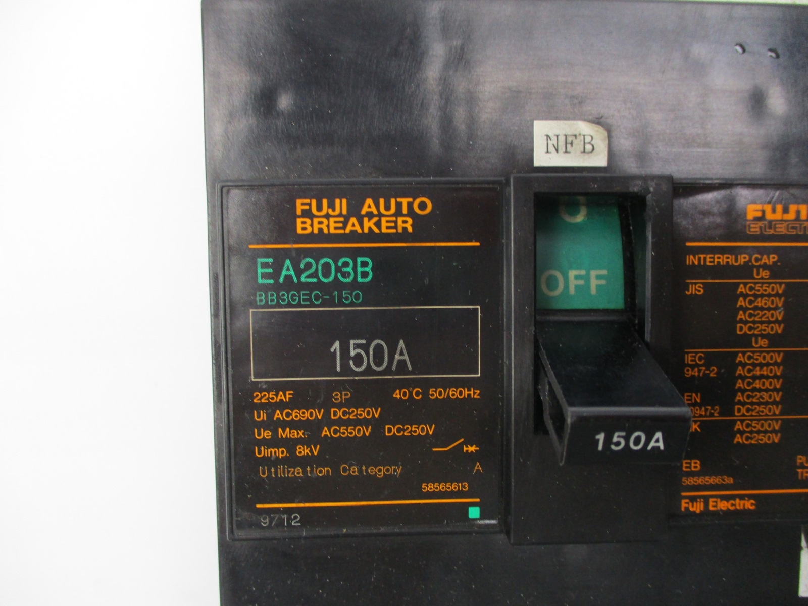 FUJI EA203B BREAKER 150A 3POLE UNMP