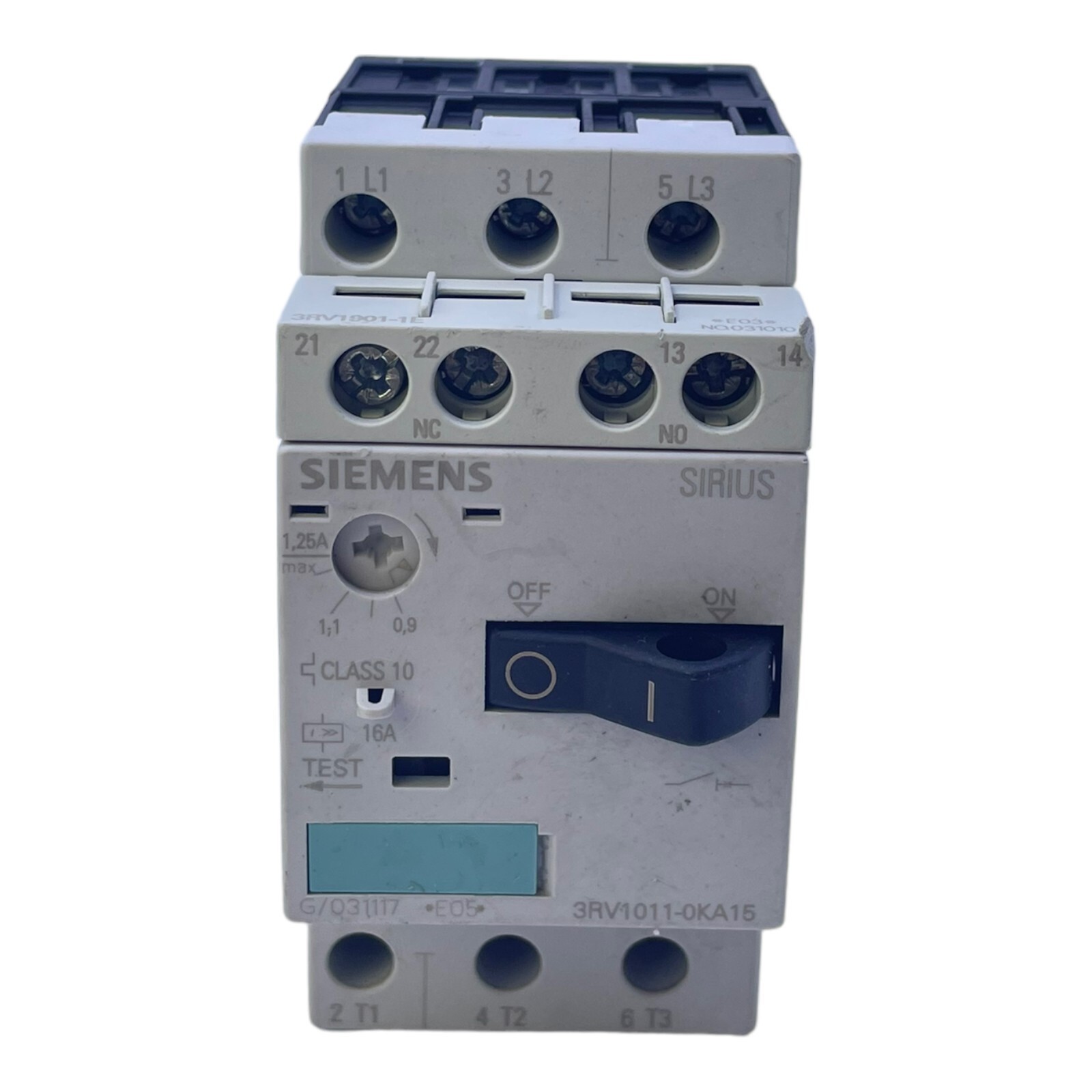 Siemens 3RV1011-0KA15 Circuit Breaker 0.9-1.25A 690VAC IP20 Power Switch