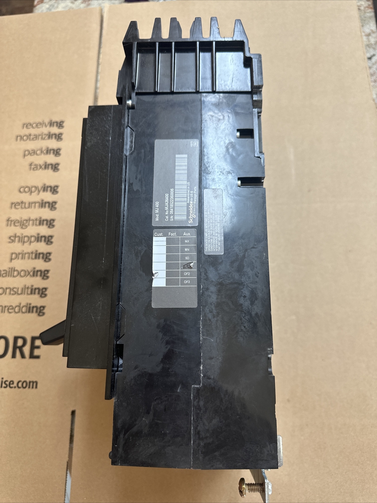 New Square D MJA36400 400 Amp 600 Vac 3 Pole Circuit Breaker