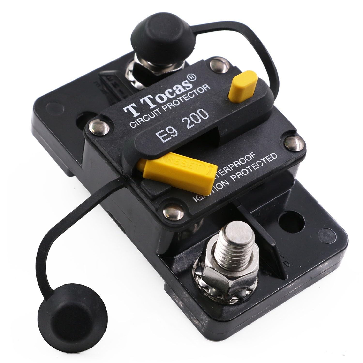 Hi-Amp 200 Amp Trolling Motor Circuit Breaker with Manual Reset Switchable fo…