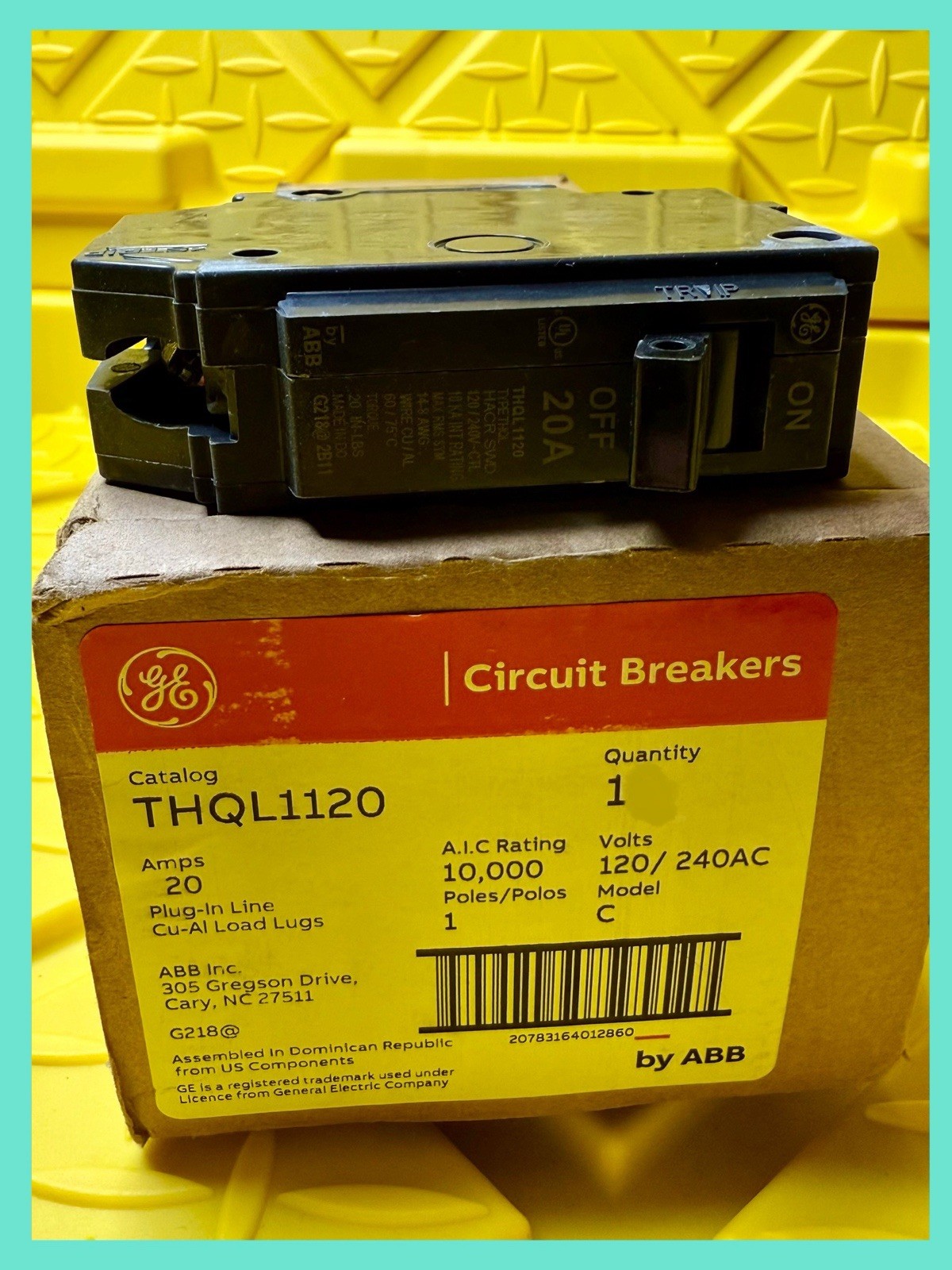 GE Q-Line 20 Amp Single-Pole Circuit Breaker