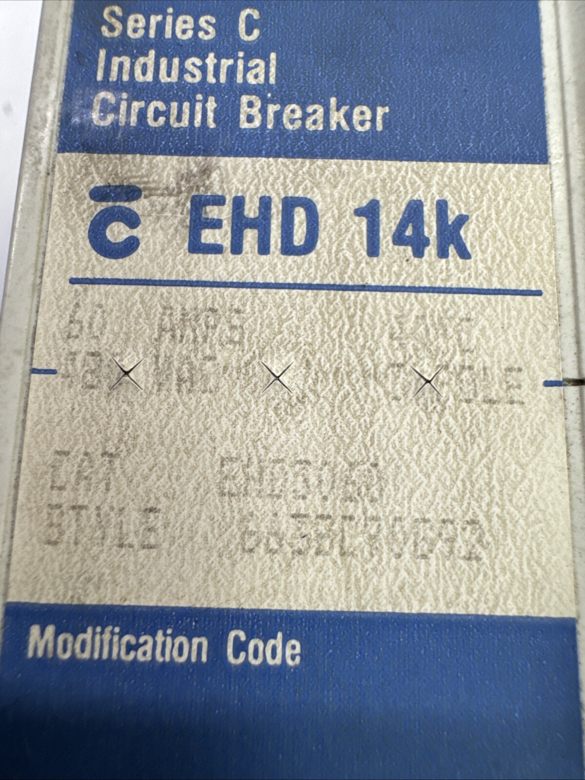 Westinghouse EHD306 60 Amp 480 Volt 3 Pole 14K Breaker 480V EHD USA!