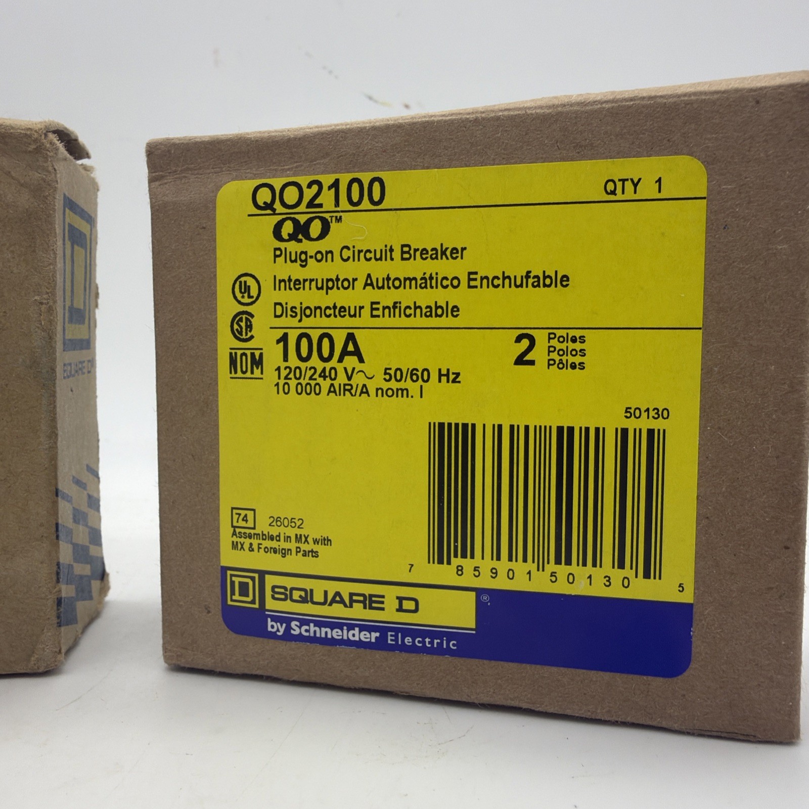 Square D QO2100 100A 2-Pole 120/240V Plug-On QO Circuit Breakers Schneider Lot 2