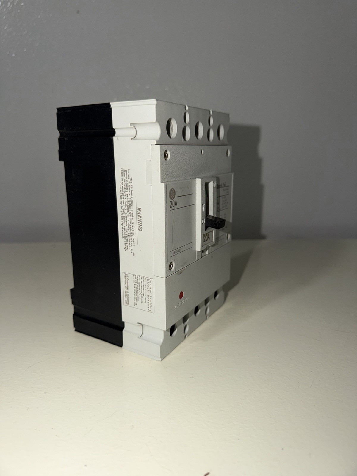 GE FBV36TE020RV Circuit Breaker, 3-Pole 20A 600y/347v 35kA@480V