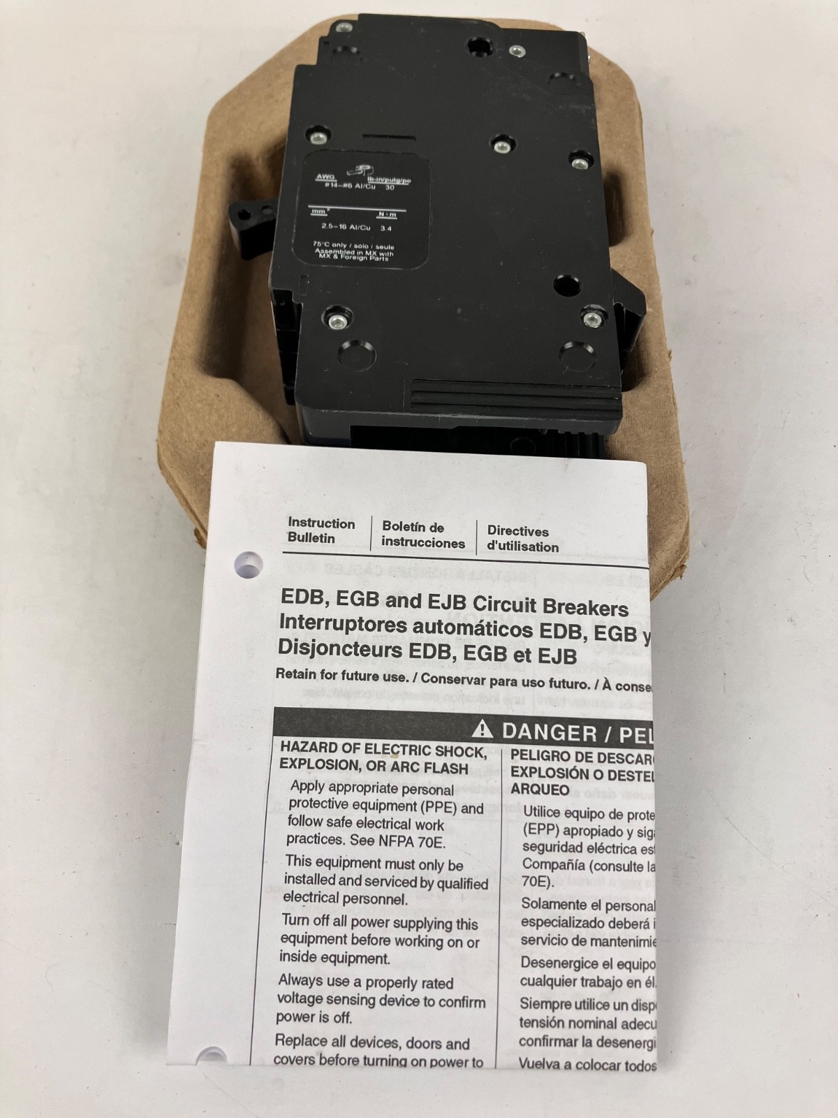 Square D EGB24020 E-Frame Circuit Breaker 20A 2-Pole 480Y/277V Bolt-On NEW
