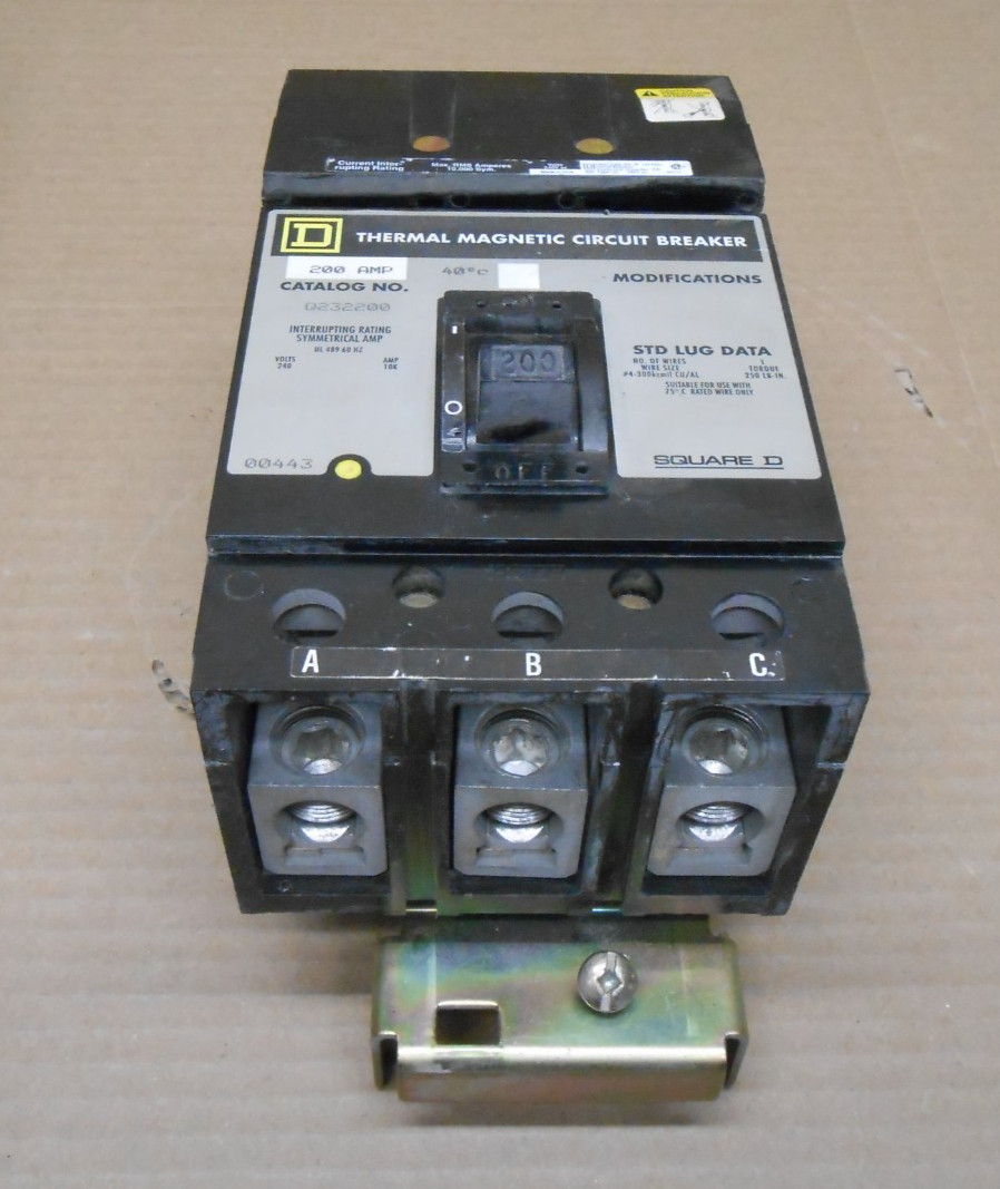 NEW SQUARE D Q232200 I-LINE CIRCUIT BREAKER 3 POLE 200 AMP 240VAC GRAY LABEL