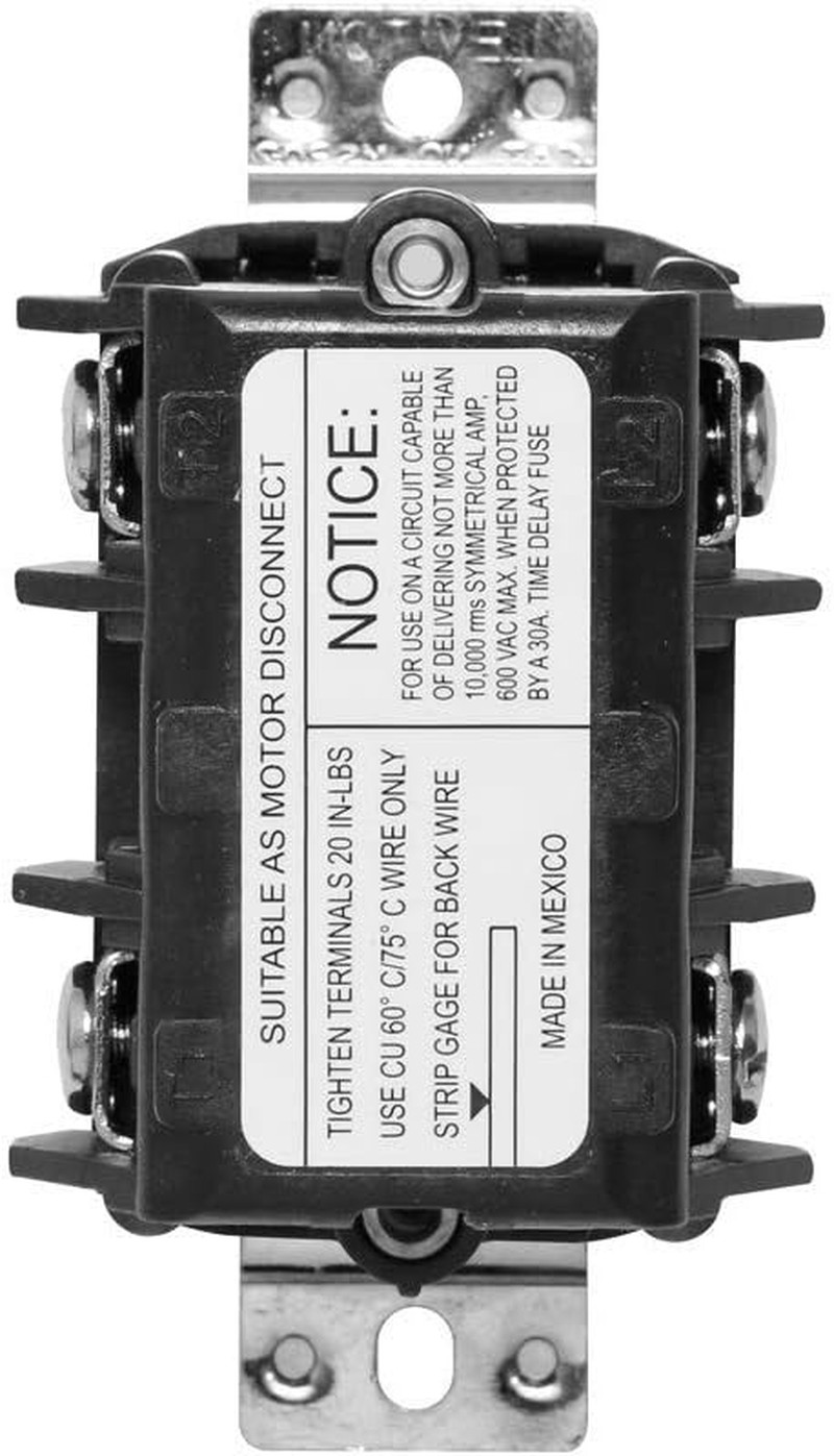 30 Amp, 600 Volt, Pole, 3 Phase AC Manual Controller Suitable as Motor Disconnec