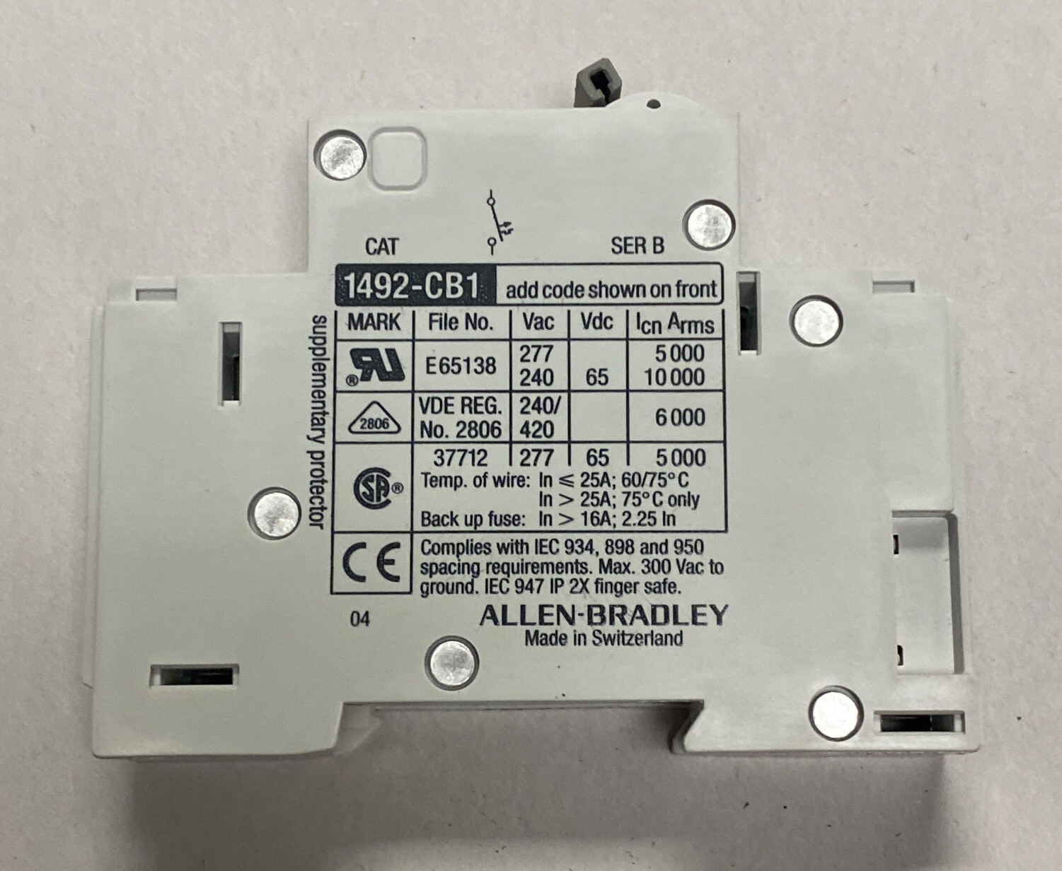 Allen Bradley,1492-CB1G300,Ser B Circuit Breaker 30A Lot Of 2 NOS