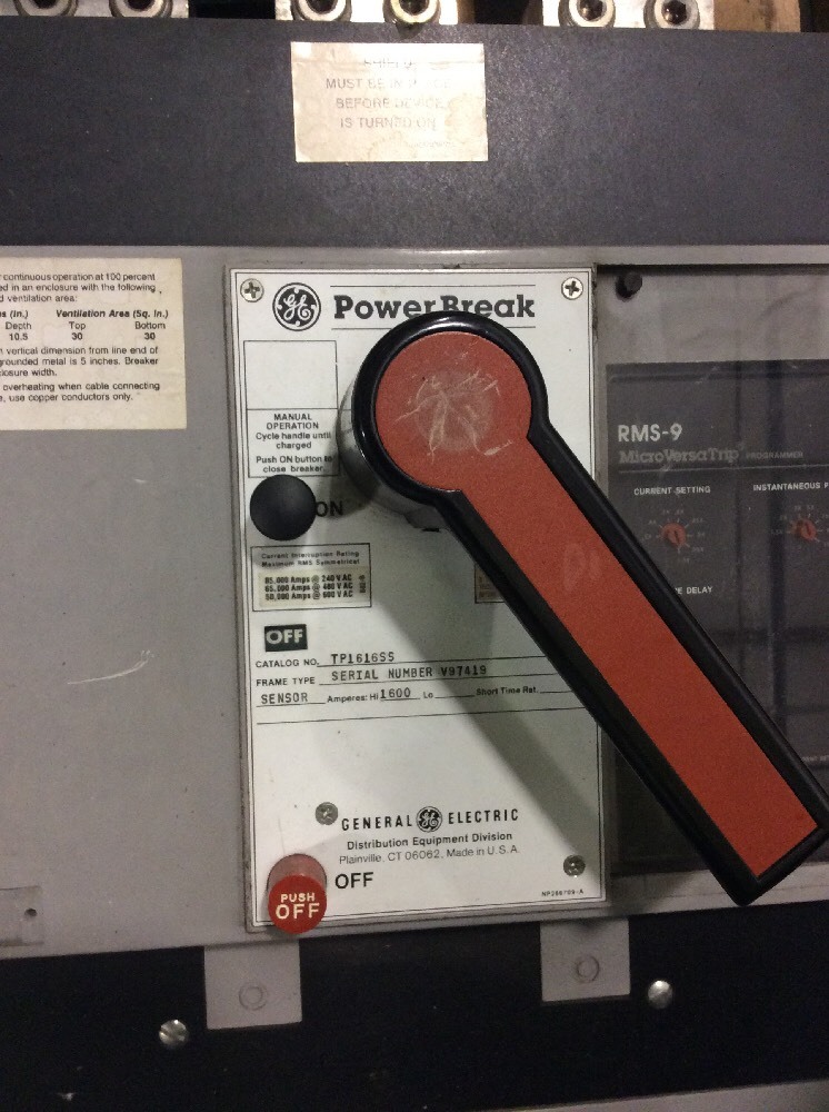 GE General Electric Power Break Circuit Breaker TP1616SS 1600 Amp 600 Volt TP