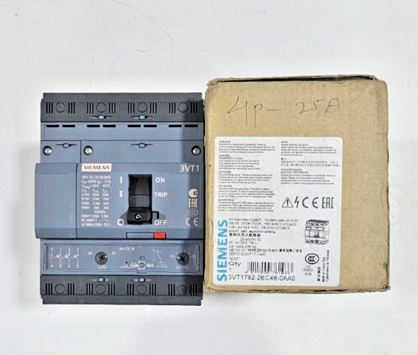 SIEMENS 3VT1 3VT1792-2EC46-0AA0 CIRCUIT BREAKER 25A 4P 20KA 690V NEW-OPEN BOX