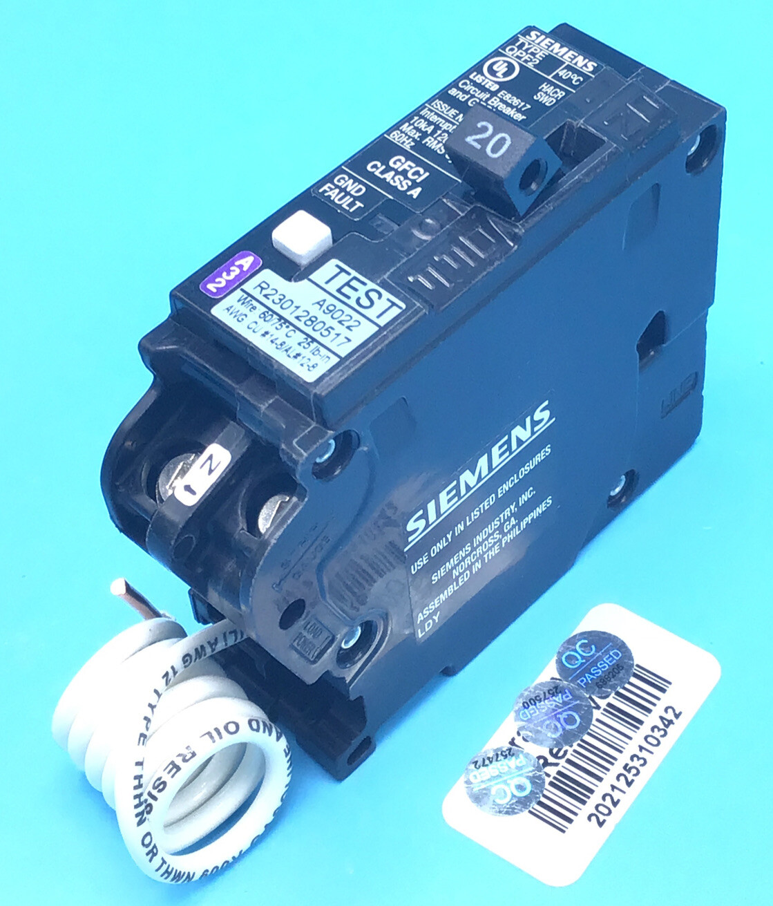 Circuit Breaker Siemens QF120 QF120A 20 Amp 1 Pole 120V 10kA GFCI