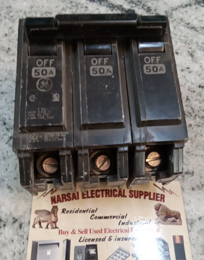 GE /BREAKER/ THQB32050 /3-Pole /50-Amp /240VA /THQB/GROVE/ Bolt-on/NEW(L126