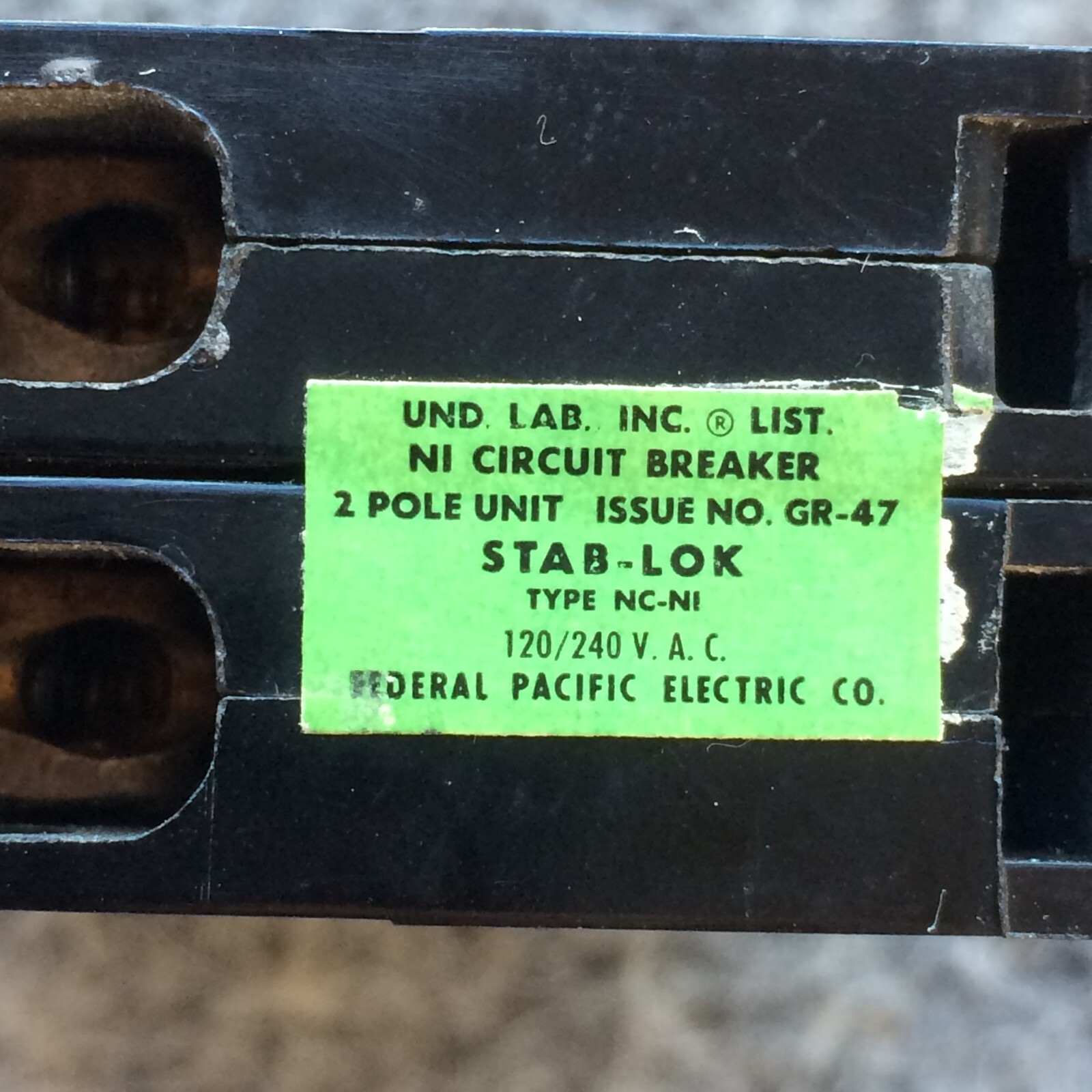 FPE Federal Pacific 20 Amp 2 Pole NC220 Stab-Lok Breaker Mini THIN NC *Fast Ship