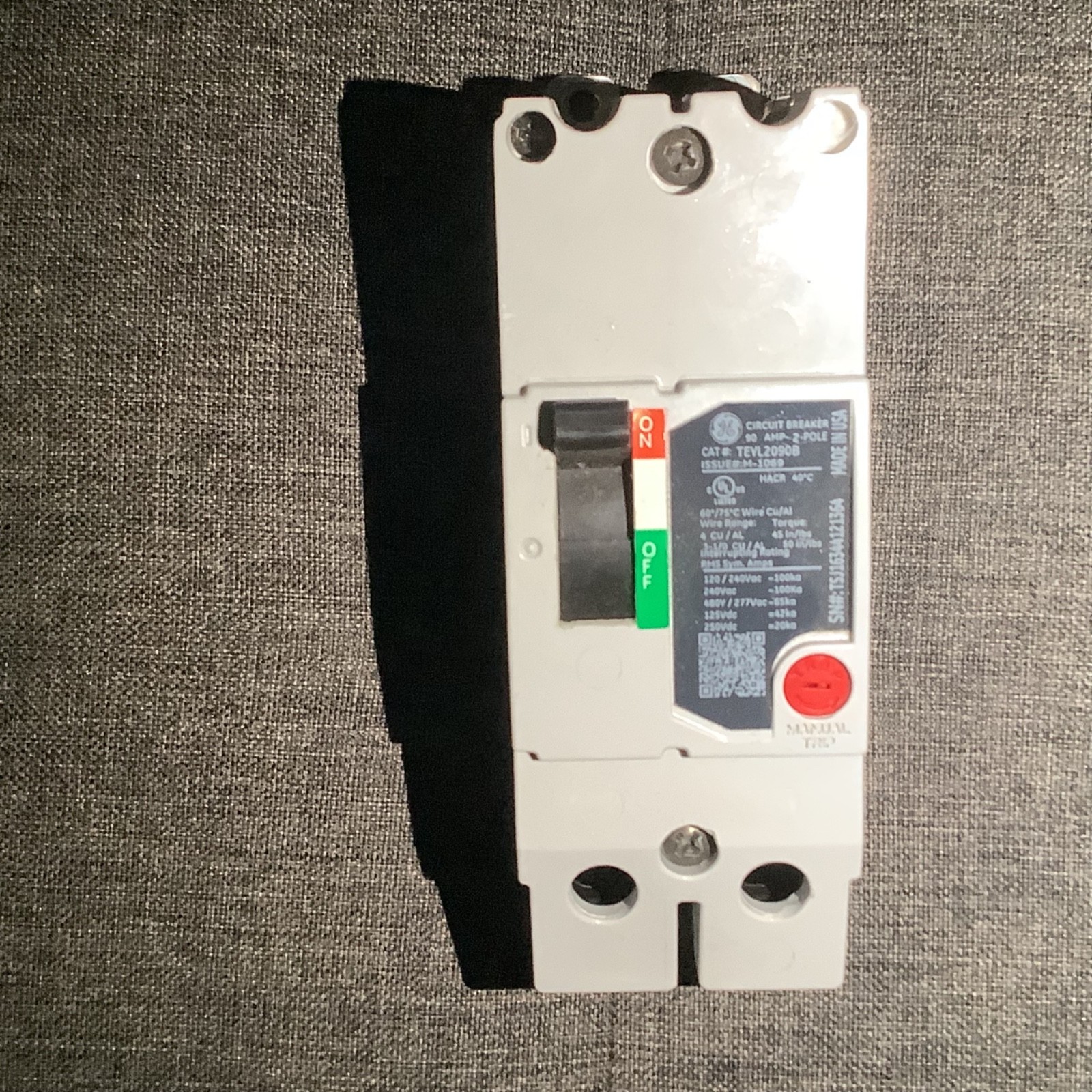ABB GENERAL ELECTRIC TEYL2090B 2pole 90amp 480v 65ka bolt on new
