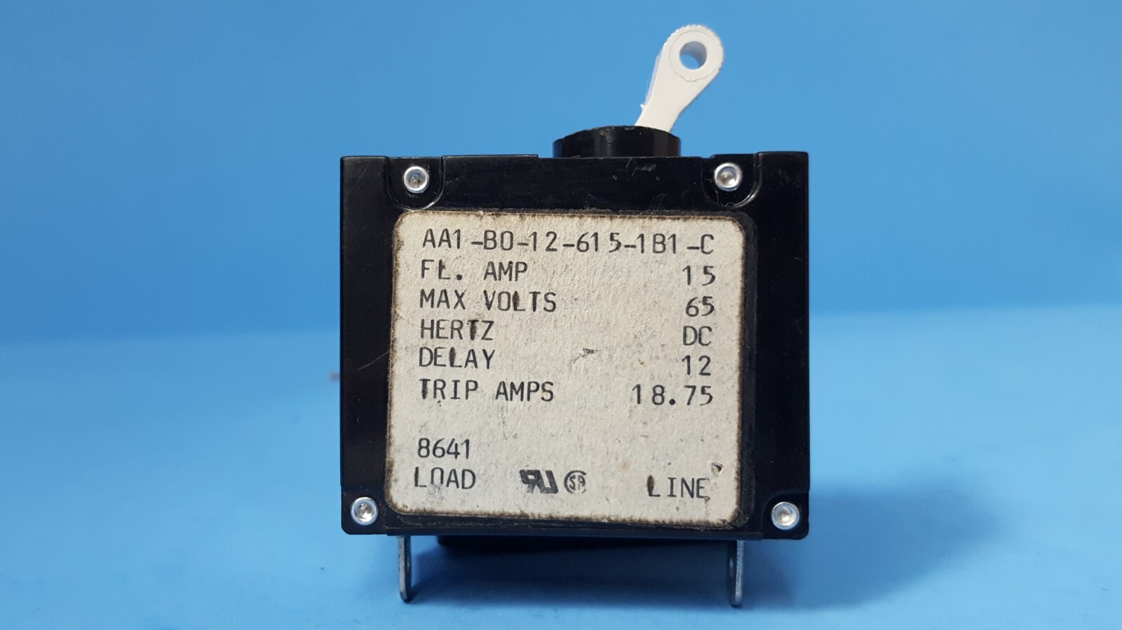 (1 pc) Circuit Breaker, AA1-B0-12-615-1B1-C, CARLING, 65VDC-15A