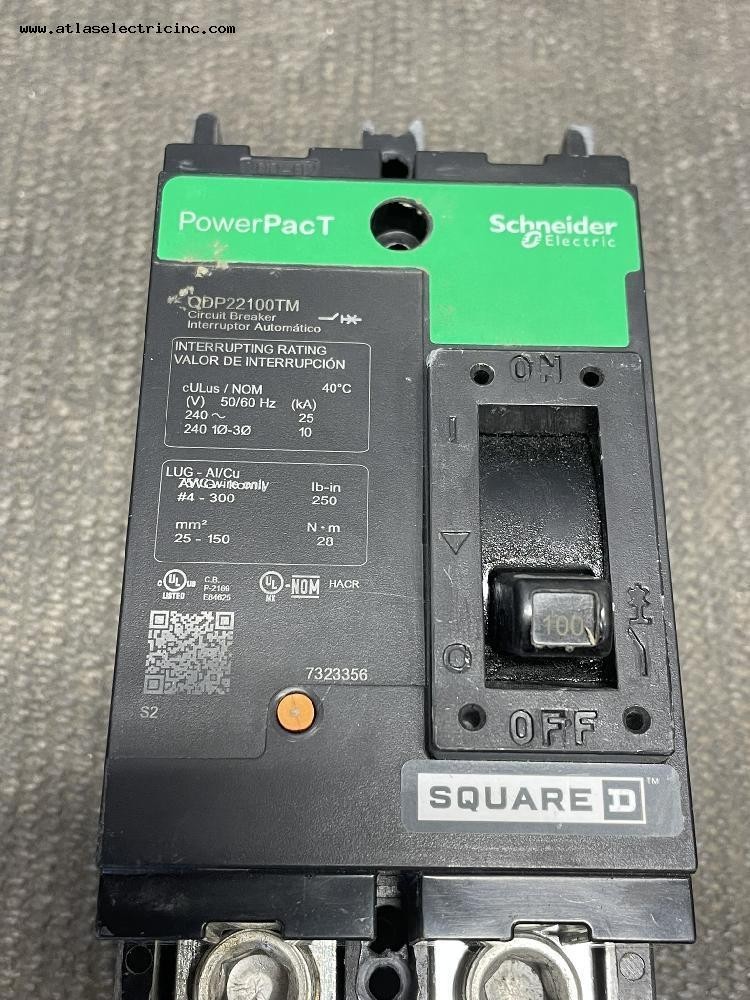 Square D QDP22100TM Molded Case Circuit Breaker 100 Amp 240 Volt