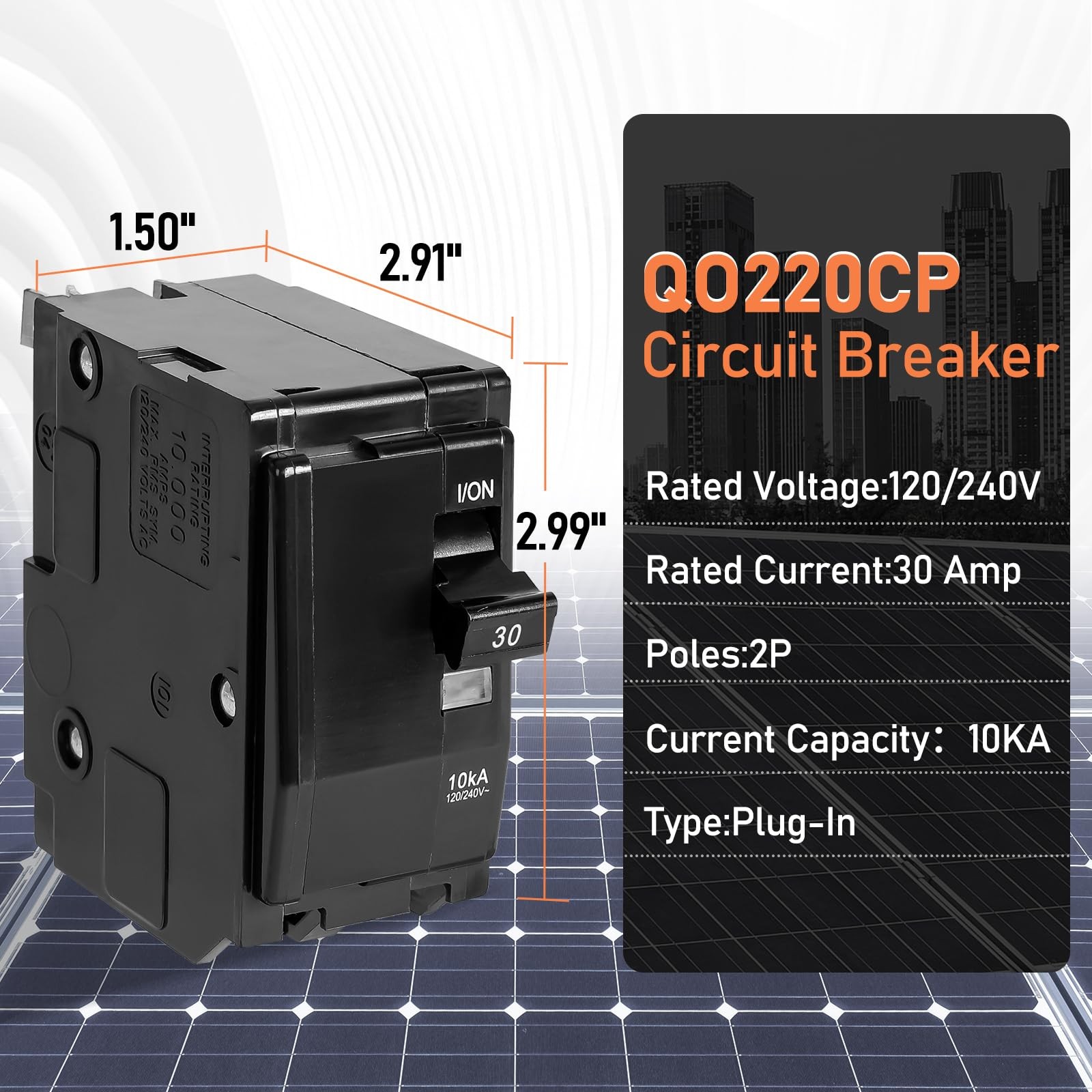QO230CP,30 Amp 2P Circuit Breaker,Compatible with SD QO Load Center, CSED, and N