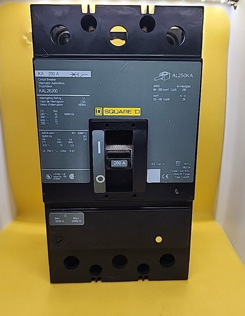 NEW! SQUARE D KAL26 200A AUTOMATIC MAIN CIRCUIT BREAKER INTERRUPTOR