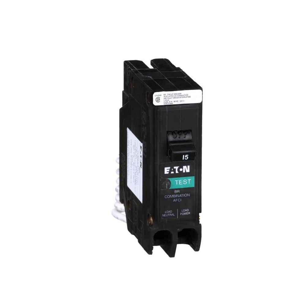 15 Amp AFCI Circuit Breaker Type BR, 120V, Pigtail Neutral, Eaton – New
