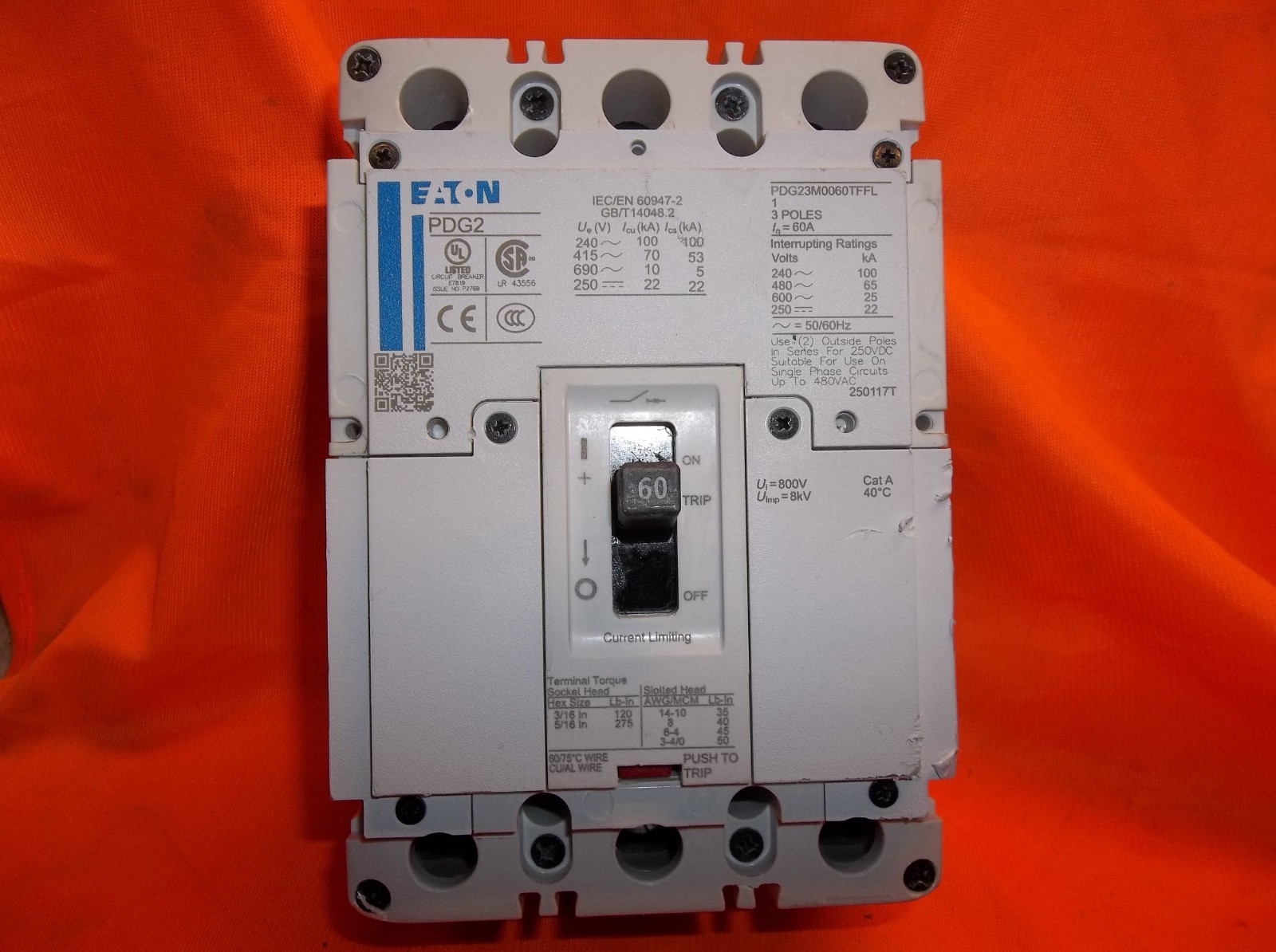 EATON PDG23M0060TFFL circuit breaker 1116A2