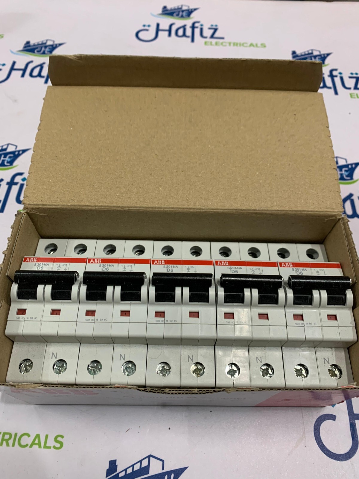 ABB S 201-D6 NA MINIATURE CIRCUIT BREAKER 6 A 2 POLE (BOX OF 5 PCS) FREE SHIPPIN