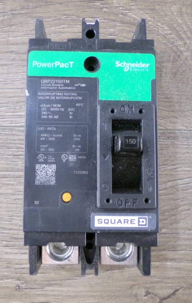 Square D SCHNEIDER ELECTRIC QBP22150TM PowerPacT 2 Pole 150 Amp 240 Volt S7