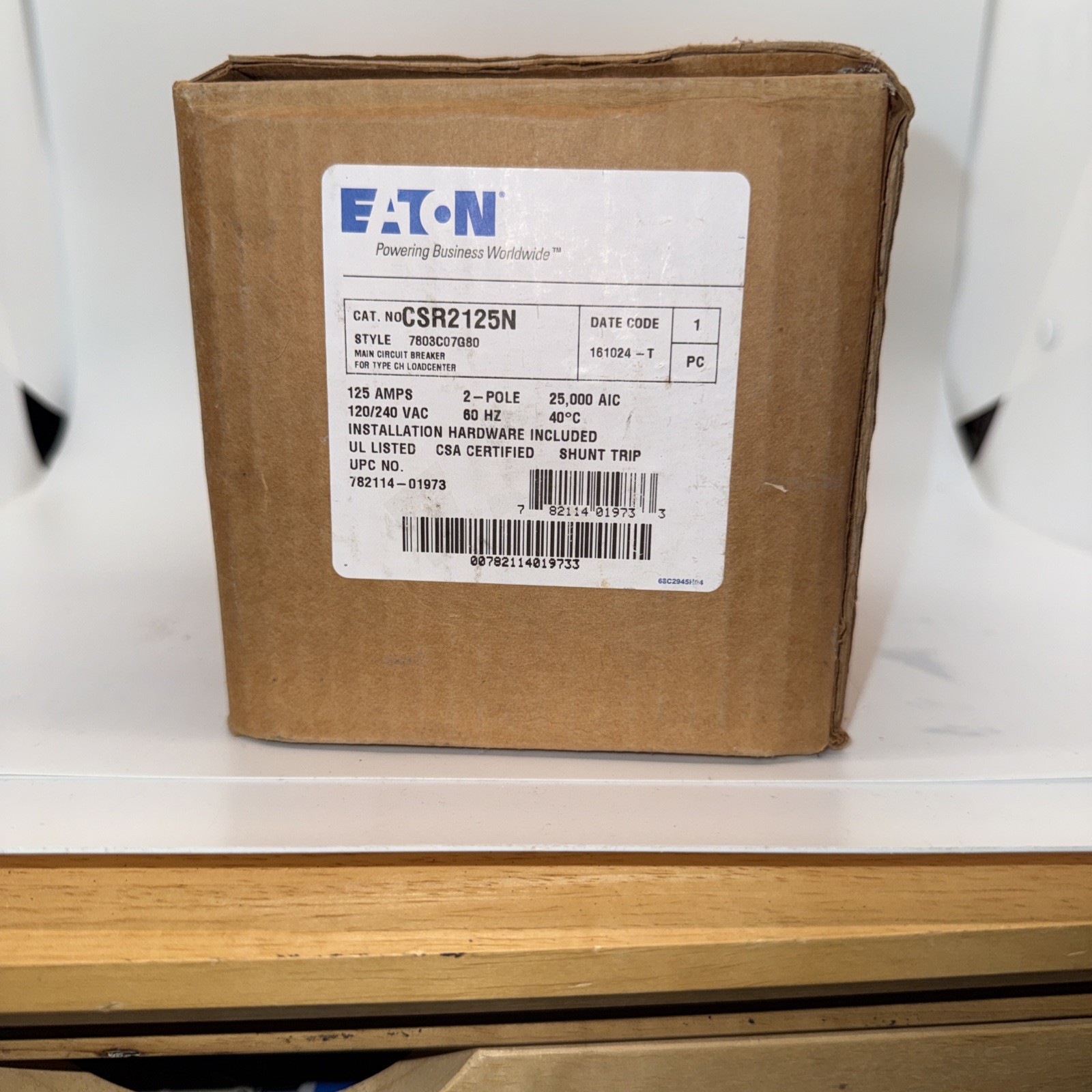New Eaton CSR2125N Main Circuit Breaker 2 Pole 120/240 Volt 125 Amp 2