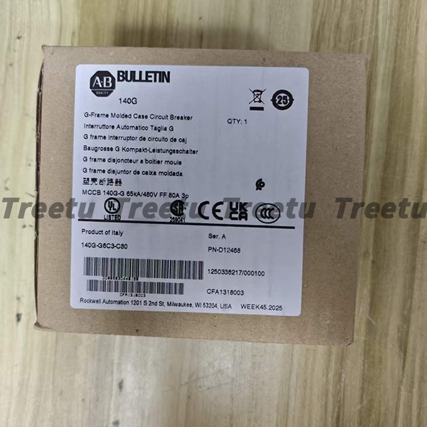 Allen‑Bradley 140G‑G6C3‑C80 Genuine 65kA Thermal Magnetic MCCB