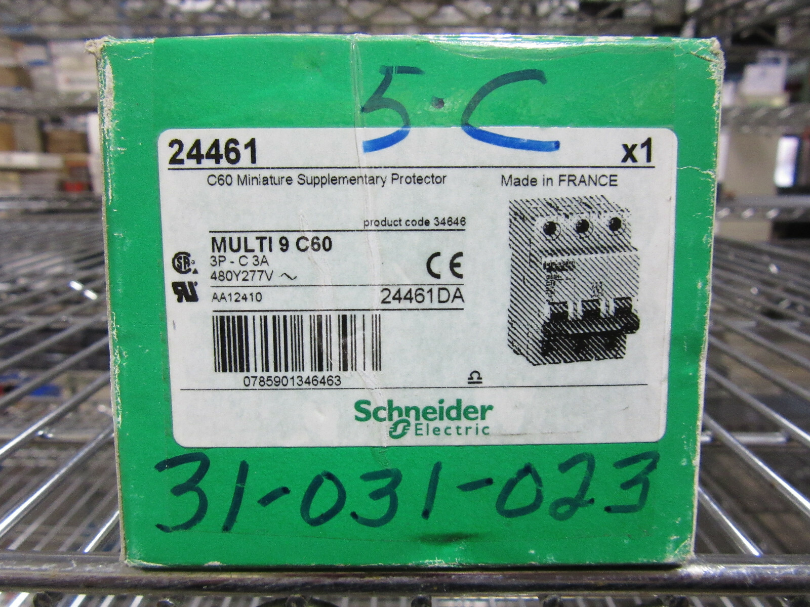 Schneider 24461 Circuit Breaker 3P 3A Multi9 C60 480Y/277V NEW!!! in Factory Box