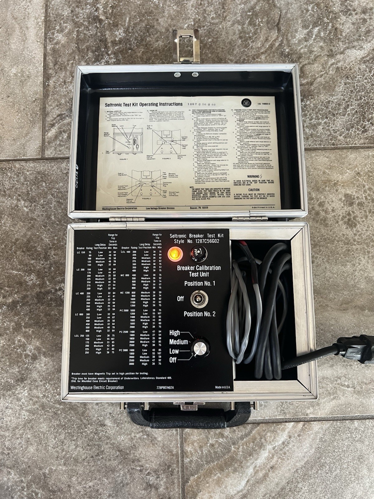 Westinghouse Seltronic Circuit Breaker Test Kit 1287C56G02 Electronic Trip Case