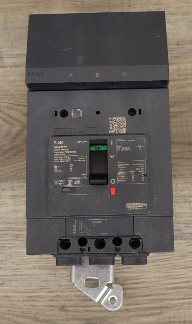 Powerpact BJ40 Line Circuit Breaker 40A 600Y/347 MISSING COVER PLATE