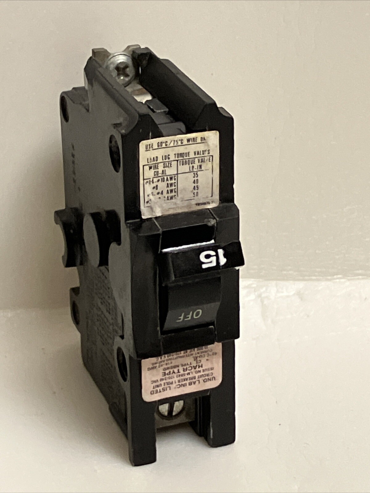 NB111015 / NB115 / NB15 FPE 15 amp 120/240 volt 1 pole FEDERAL PACIFIC Warranty