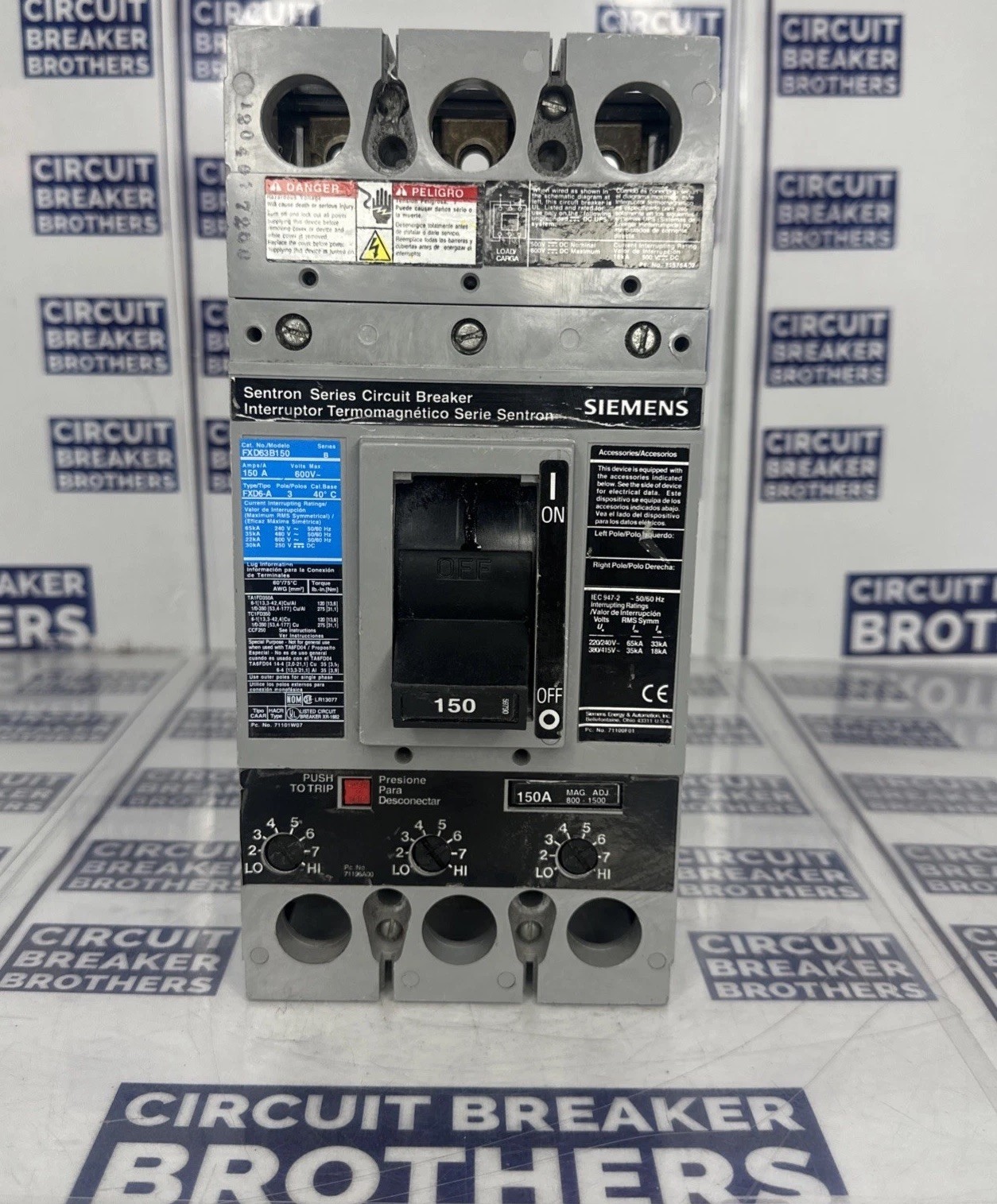 Siemens FXD63B150 150 Amp 600V 3 Pole Circuit Breaker-Warranty (Ship Same Day)