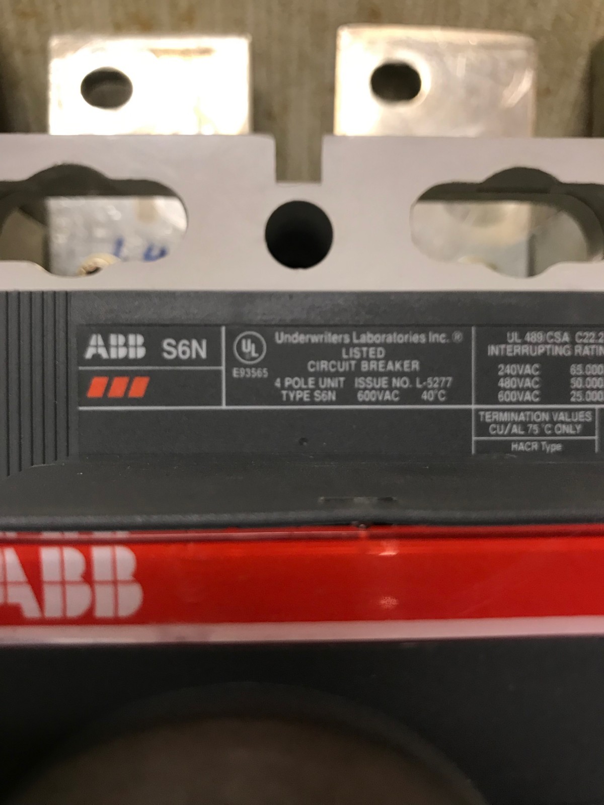 600 Amp ABB Sace S6N Molded Switch Case | 4 Pole