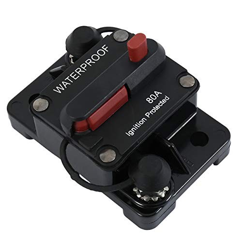 80 Amp Circuit Breaker 30A-300A with Manual Reset Waterproof Inline Fuse Inve…