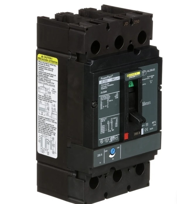 JDL36200 Square D 200A 3Pole Powerpact J-Frame Molded Case Circuit Breaker JD250