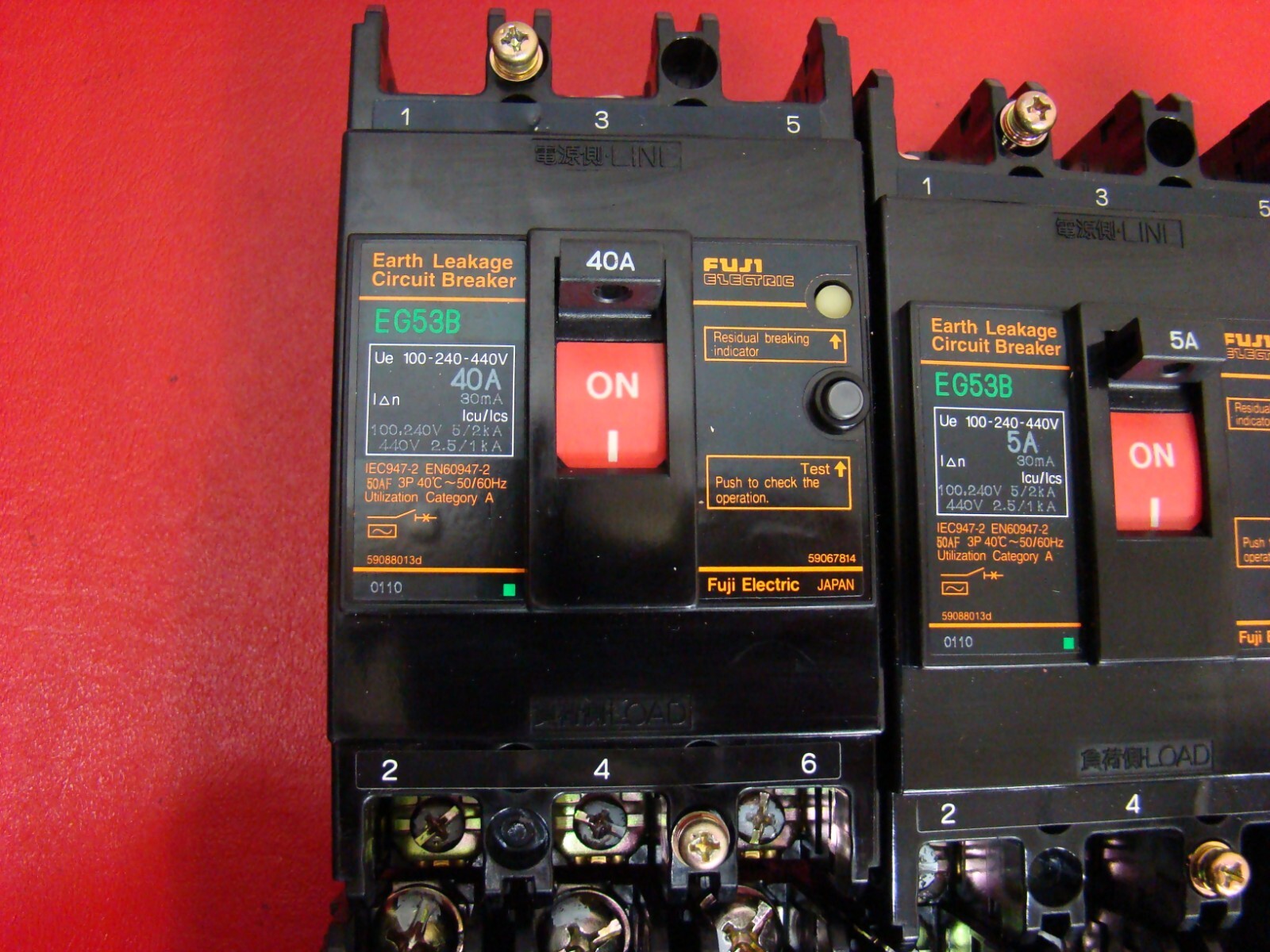 FUJI EG53B 3 Pole (5A) (10A) (15A) (20A) (30A) (40A) 50A Leakage Circuit breaker