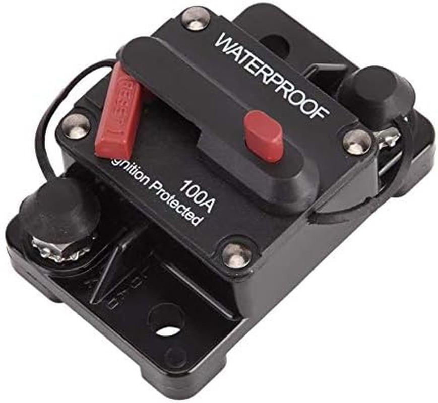 ANJOSHI 100 Amp Circuit Breaker 30A-300A with Manual Reset Waterproof Inline Fus