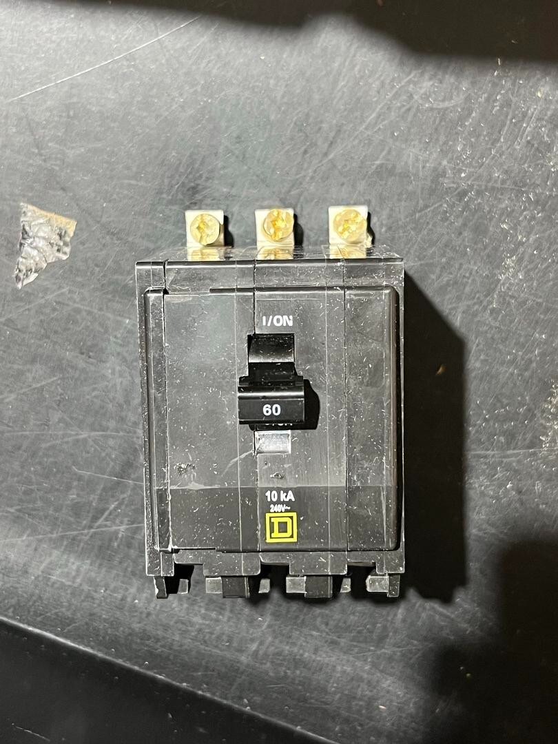 Circuit Breaker Square D QOB360 3 Pole 60 Amp 240V 10kA
