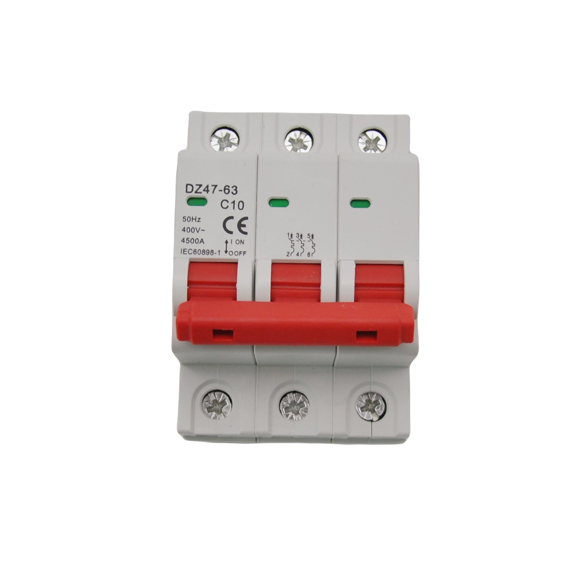 3P AC MCB Mini Circuit Breaker Type C 6 10 16 25 32 40 50 63 80 100 125Amp