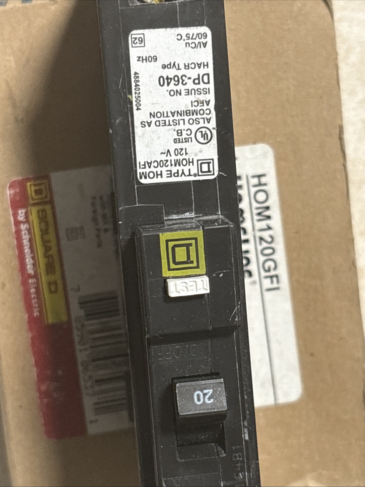 Square D HOM120GFI 20 Amp Circuit Breaker