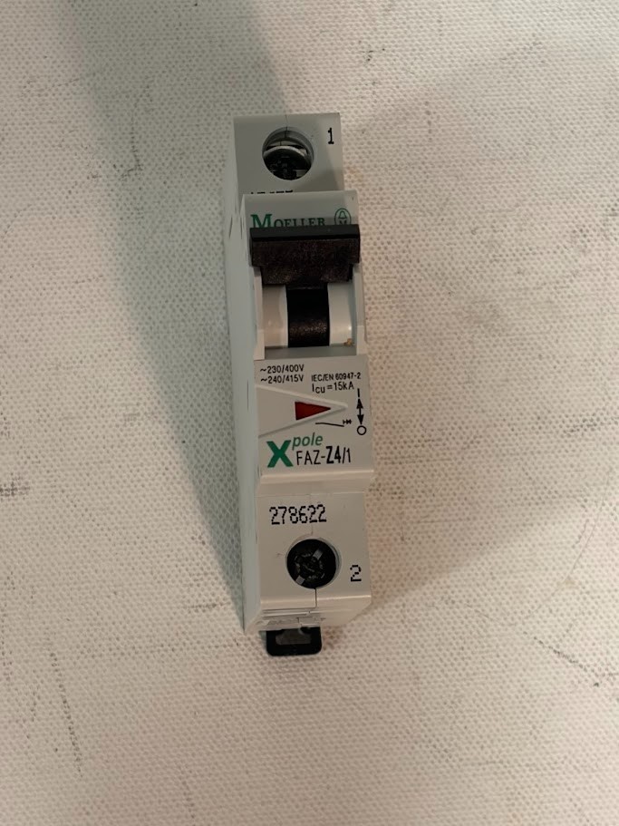 Used – Moeller FAZ-Z4/1 MINIATURE CIRCUIT BREAKER 1 POLE 4A 240/415VAC