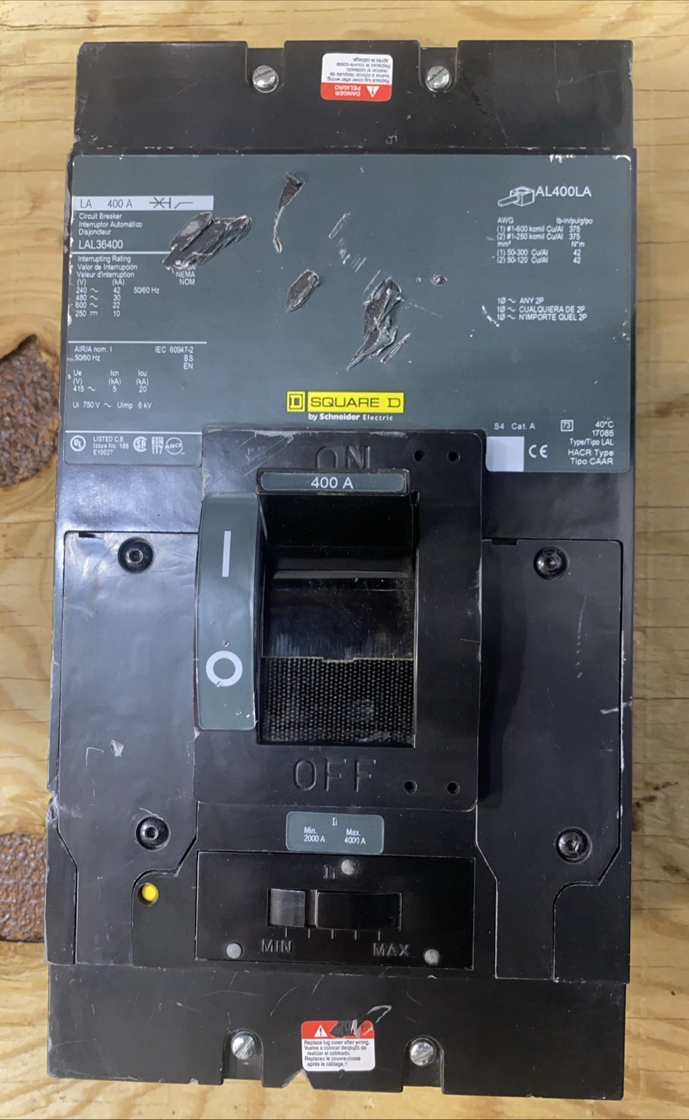 Square D LAL36400 Circuit Breaker – 3 Pole, 400 Amp, 600V