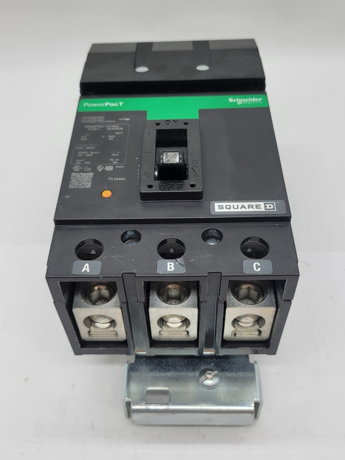Square D QGA32200 PowerPact I-Line Circuit Breaker 200A 3P 3PH 240V 65KA QGA