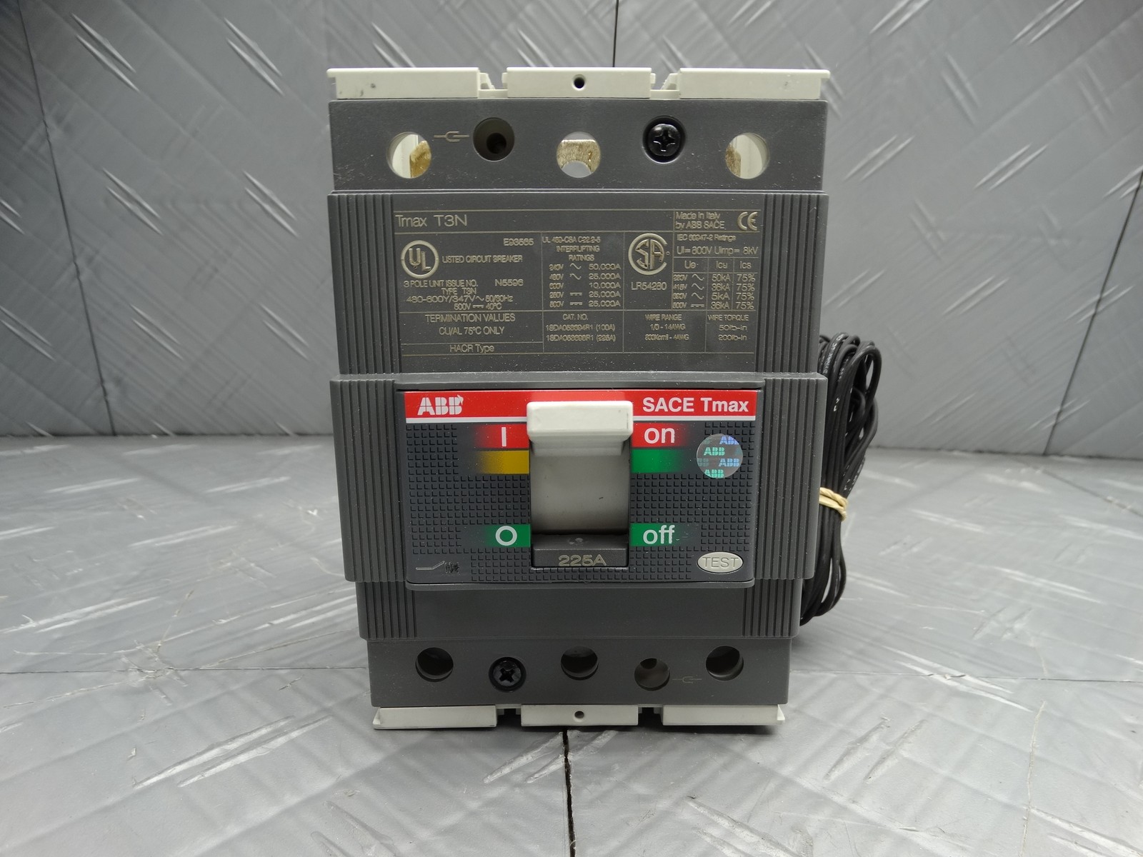 ABB T3N225TWA 225 Amp TMAX T3N Circuit Breaker
