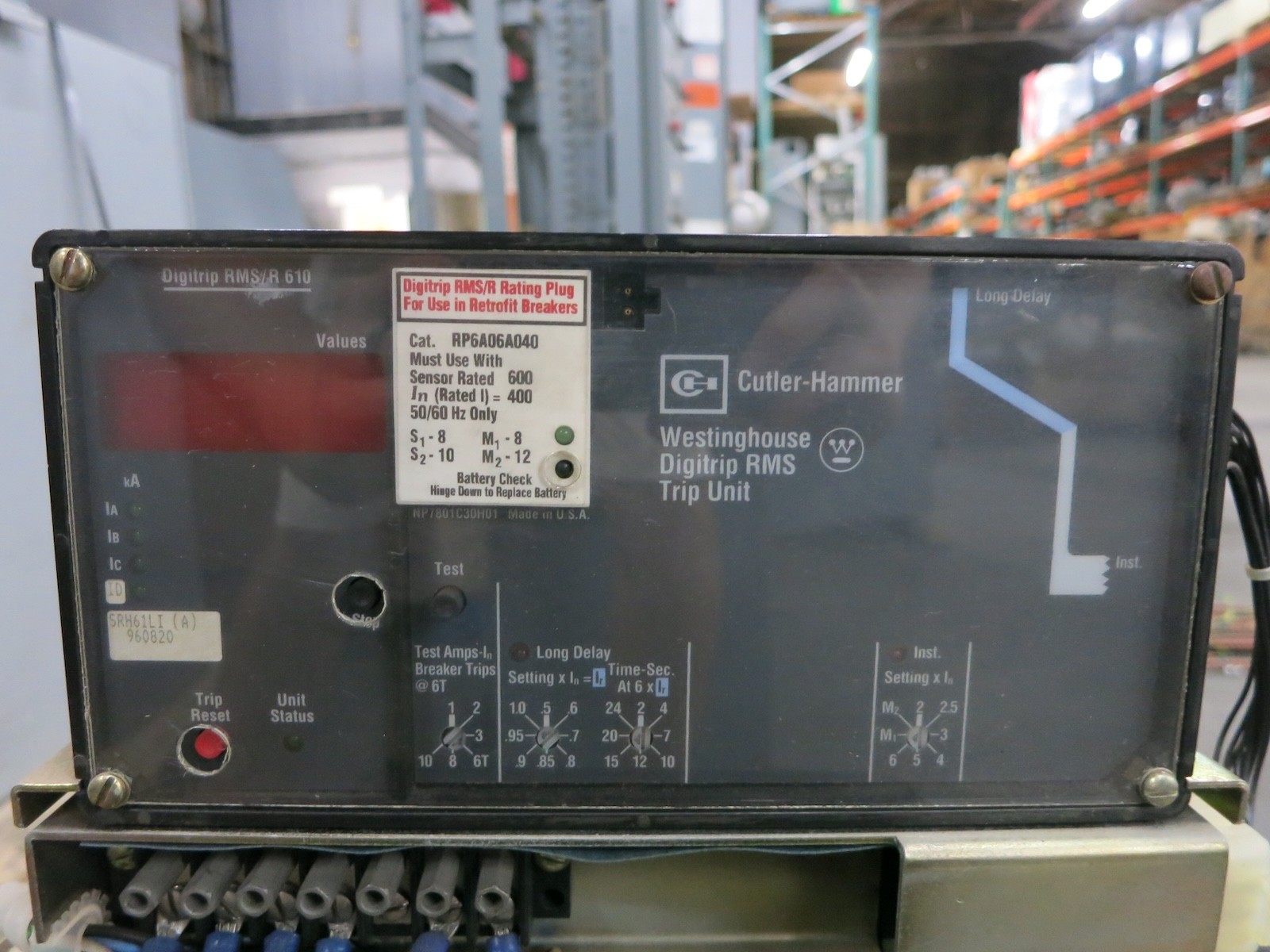 Westinghouse DB25 600/400A Air Circuit Breaker SRH61LI RMS Trip Unit 400 Amp LI