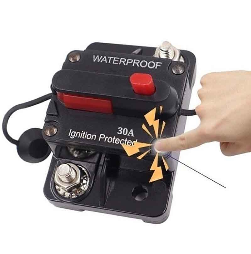 30Amp Waterproof Circuit Breaker Auto/Marine/Solar 12-48V DC Manual Reset
