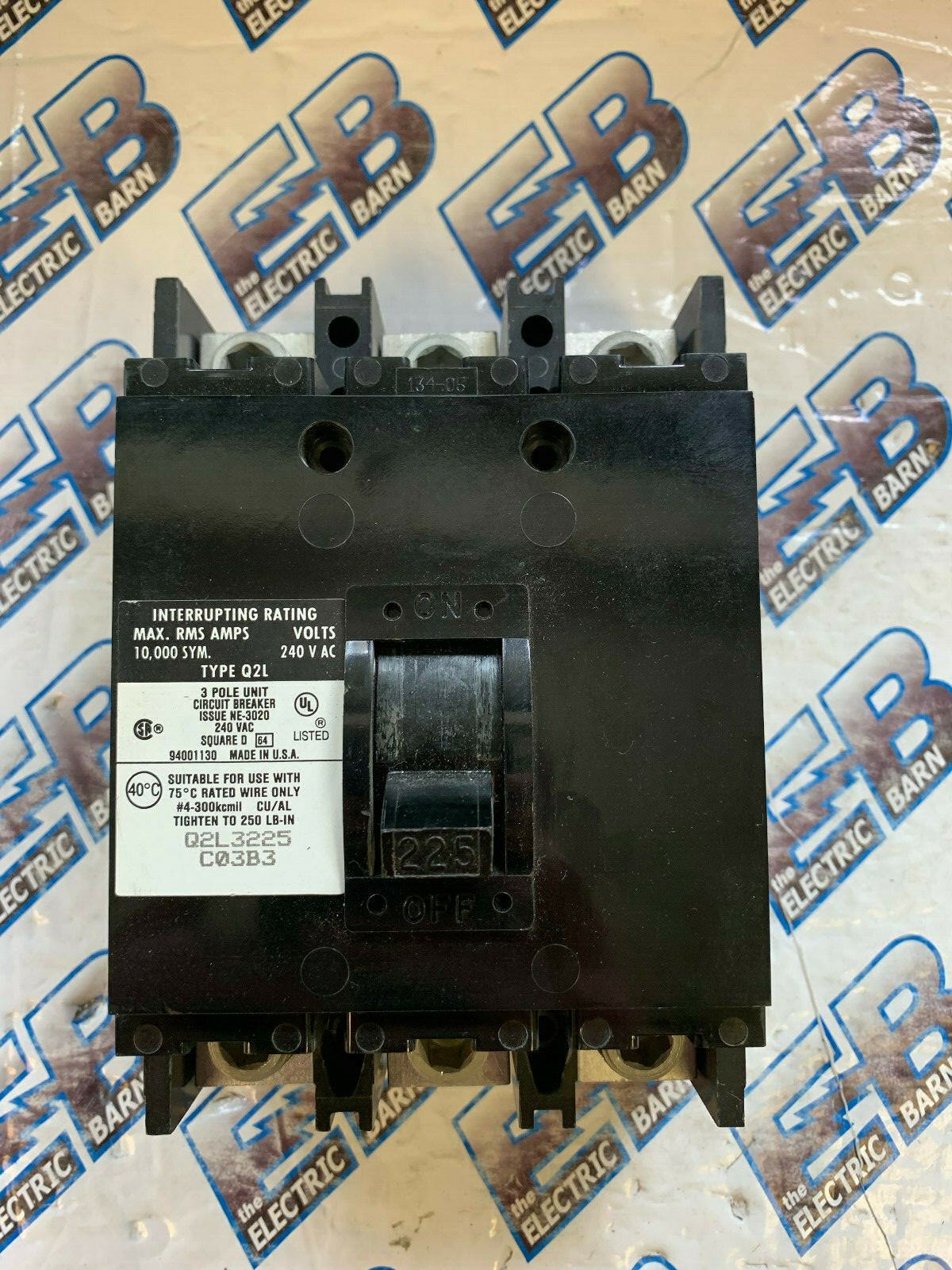 Square D Q2L3225, 225 Amp, 240 Volt, 3 Pole, Circuit Breaker – WARRANTY